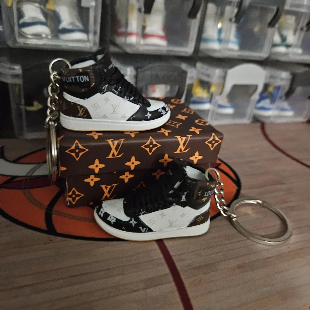 Louis Vuitton Black & White Sneaker Keychain Pair